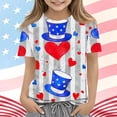 thumbnail image 2 of Afelkas 4th of July Clothes for Boys Girls Patriotic Americana Shirts Crewneck Short Sleeve Tees Independence Day Tops, 2 of 6