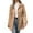 Khaki, variant on Wool Coat for Women Long Sleeve Lapel Solid Button Down Cardigan Jackets with Pockets Gray 2XL