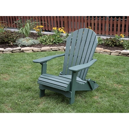 Hdpe Lumber Turf Green POLY LUMBER Rolled Seating Heavy Duty EVERLASTING Lifetime PolyTuf HDPE AMISH CRAFTED Folding Adirondack Chair ()