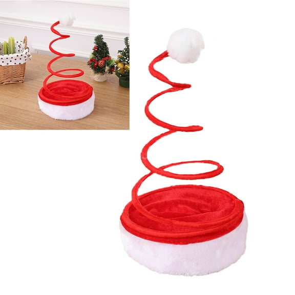 SOPOTUTU Red Spiral Santa Hat Christmas Party Accessory Holiday Costume Festive Headwear