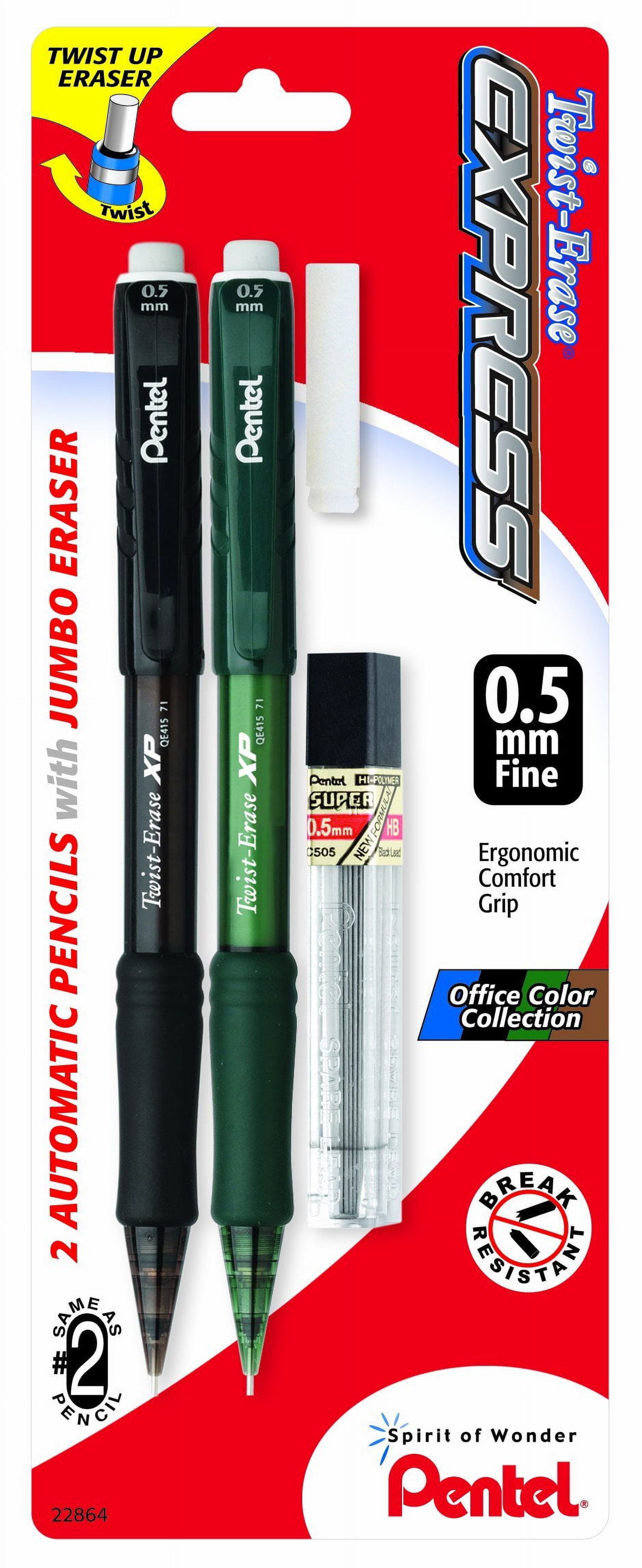 Pentel Twist Erase EXPRESS Automatic Pencil, 0.7mm Lead Size, Violet Barrel, Box of 12 (QE417V)