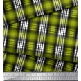 thumbnail image 2 of Soimoi Green Cotton Voile Fabric Plaid Check Printed Craft Fabric by the Yard 56 Inch Wide, 2 of 3