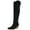 Black, variant on Women Rhinestone Over the Knee Cowboy Boots Sparkly Bling Cowgirl Boots Western Thigh High Boots Pull-On Side Zippers Chunky Heel Pointed Toe