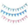 thumbnail image 3 of Nvzi Paquete de 2 banderines triangulares azules para decoración de fiestas, letreros para Año Nuevo, cumpleaños, guardería, aula, aniversario, graduación, banderas (12 piezas, 3 metros)., 3 of 3