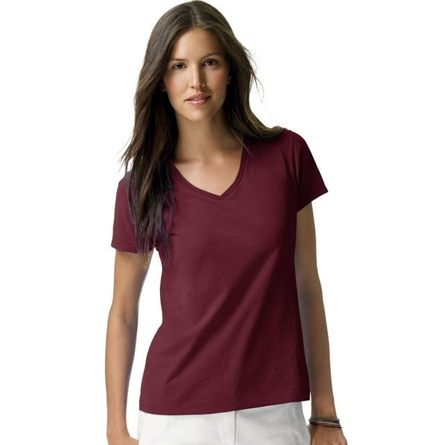 Hanes T-Shirt Col en V pour Femmes Nano-T