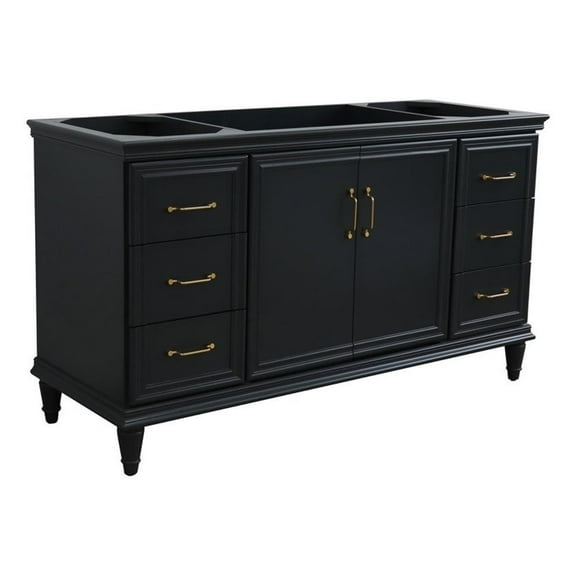 60 in. Single Wooden Vanity  Dark Gray Finish Cabinet Only