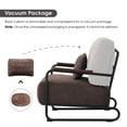 thumbnail image 2 of Mcombo Modern Accent Chairs, Armchair with Steel Legs, Leathaire Lounge Chairs for Living Room Office HQ102(Brown), 2 of 8