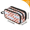 thumbnail image 4 of FORMRS Pencil Case with 3 Compartments School Large Capacity Zipper Pen Pouch Stationery Organizer, Sardine Plaid Pattern, 4 of 8