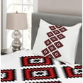thumbnail image 3 of Ambesonne Tribal Quilted Bedspread Set 2 Pcs, Zig Zag Aztec Motif, Twin Size, Vermilion and White, 3 of 4