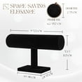 thumbnail image 7 of Black Velvet Hovering T-bar Jewelry Stand Display Storage Store Rack - Removable Necklace Bracelet Earring Bangle Pendants Anklet Tower Watch Key Holder Organizer For Women Men Girl, 7 of 7