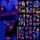 thumbnail image 2 of Pegatinas luminosas para tatuajes temporales, tatuajes fluorescentes, resistentes al agua, araña/Flor, arte corporal para brazo, Bar nocturno, fiesta, 2 of 4