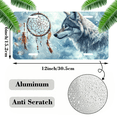 thumbnail image 2 of 1 Pcs License Plate Covers & Frames, Wolf and Dreamcatcher in a Snowy, Ethereal Scene For Decorative Front, Aluminum License Plate Covers & Frames Cover For Men Women, 12" X 6", 2 of 7