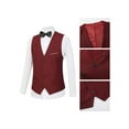 thumbnail image 3 of Wedding Guest Suits For Men 3pcs Outfit Set, Men'S Long Sleeve One Button Shawl Collar Jacket, Red, With Pockets & Slim Fit Pants Set, Wedding Banquet, 3 of 10