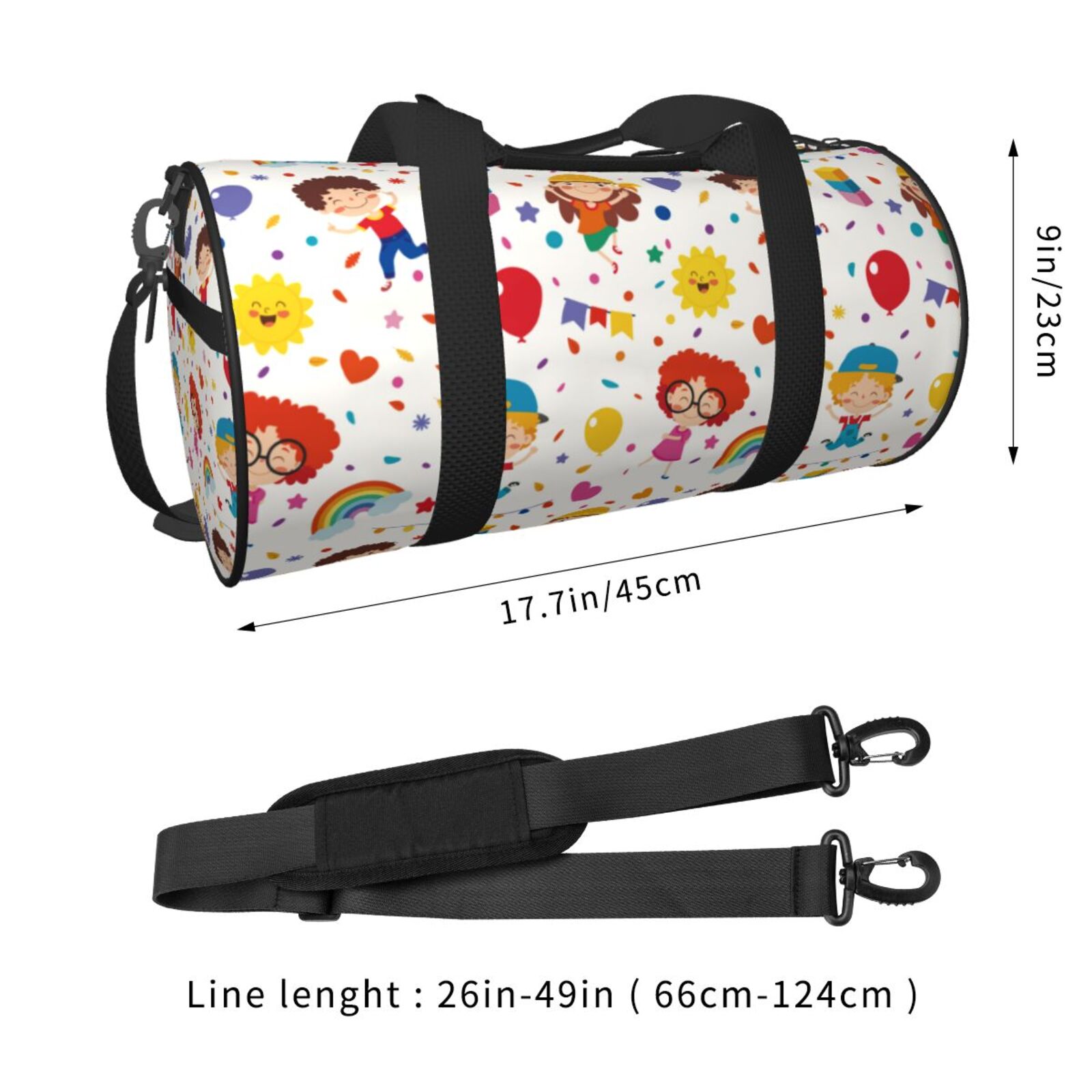 Vsdgher Childrens Party 45L Foldable Duffel Bag, Sports Gym Bag,Overnight Bag, Portable Weekender Bag for Airplanes