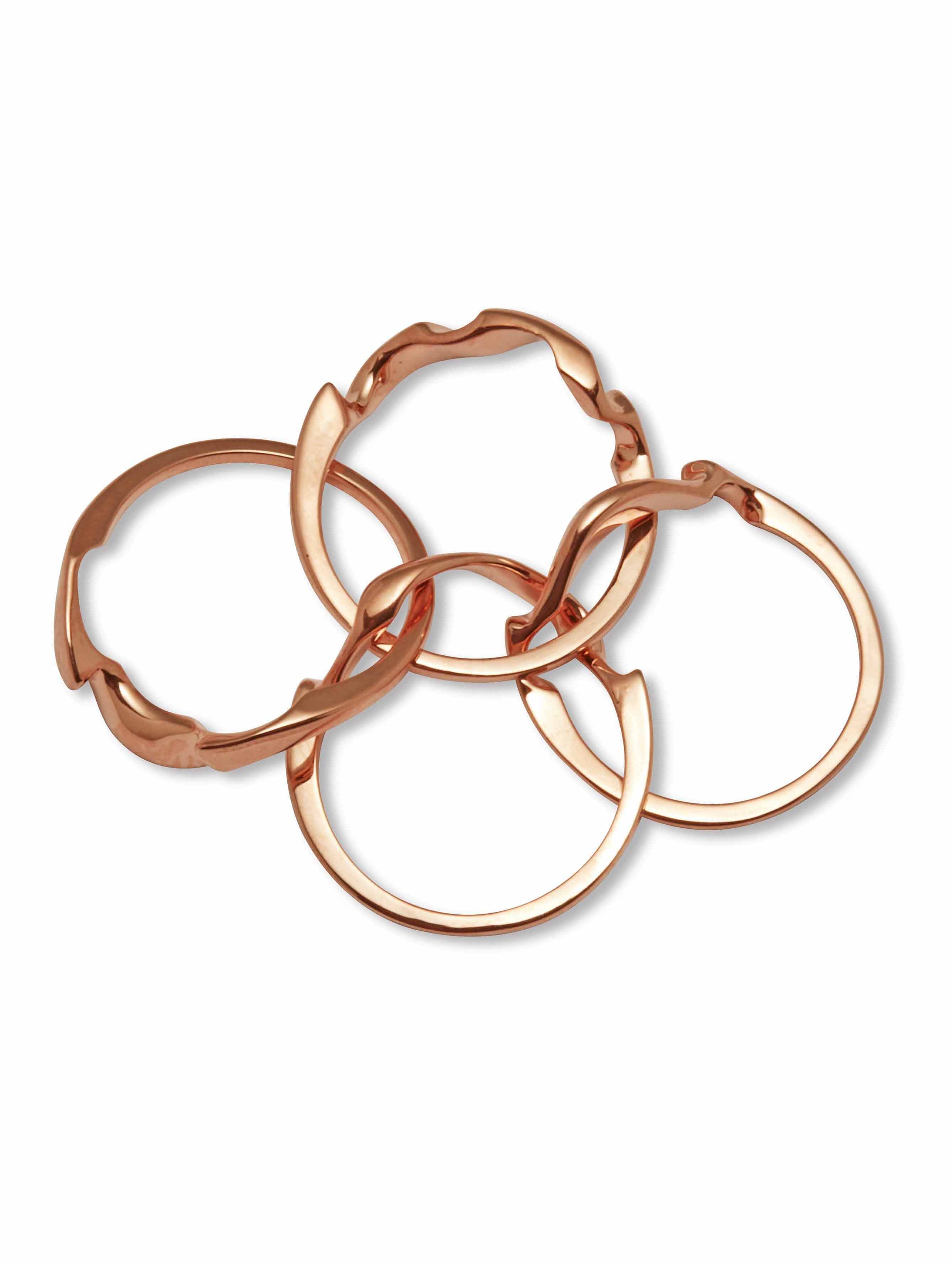 PalmBeach Jewelry 14k Yellow or Rose Gold-Plated or Platinum-Plated Braided Puzzle Ring