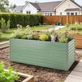 thumbnail image 2 of Outsunny Galvanized Raised Garden Bed 5' x 3' x 2' Planter Box Light Green, 2 of 10