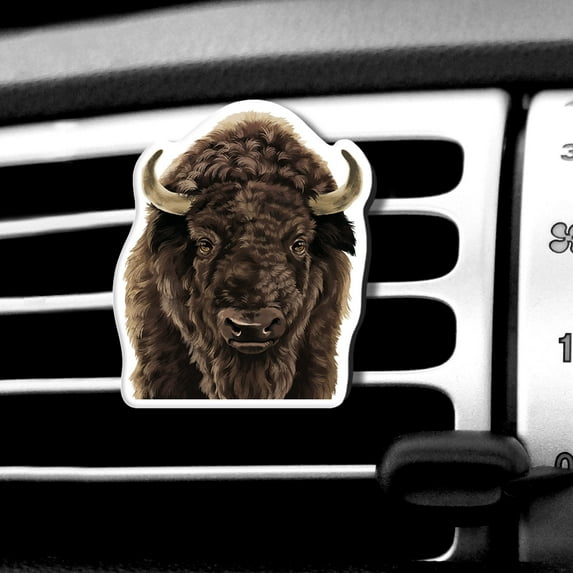 WIRESTER Car Air Freshener Fragrance Vent Clip Interior Decoration for Cars with Lemon Scented Pad - American Buffalo Bison