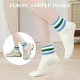 thumbnail image 4 of Retro Striped Mini Crew Socks Casual Novelty Fashion Vintage Athletic Cotton Ankle Socks for Women Men, 4 of 7