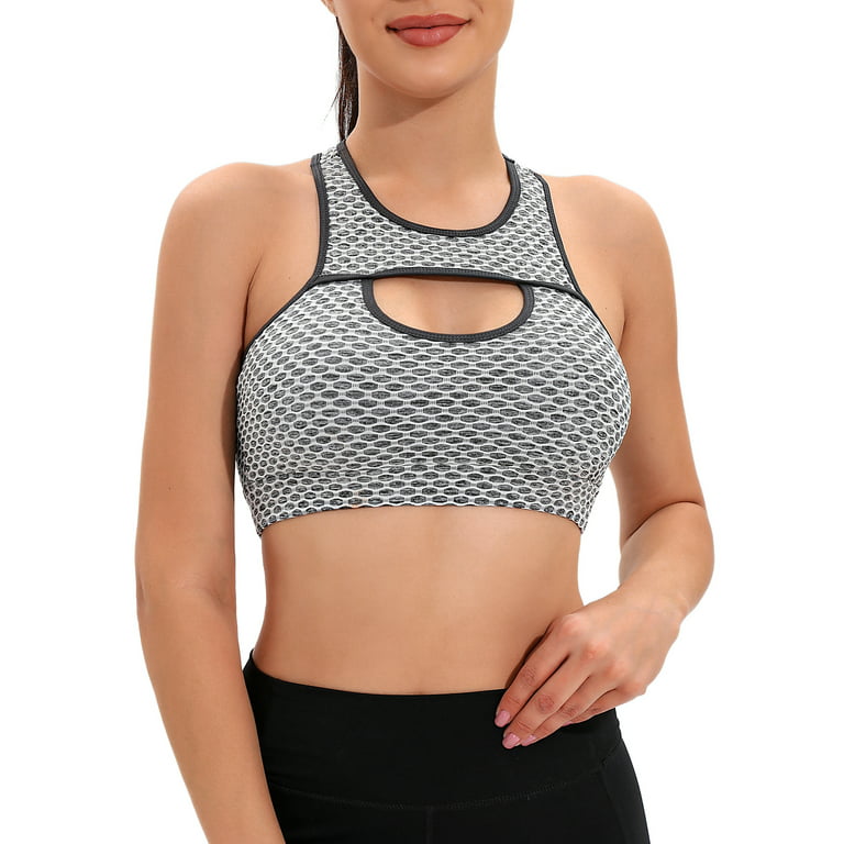FOCUSSEXY Sports Bra for Women, Sexy Cutout Crop Workout Tops for
