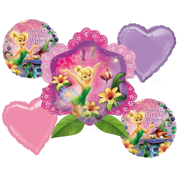 Tinkerbell Birthday Party Supplies and Balloon Bouquet Decorations