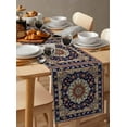 thumbnail image 6 of Navy Blue Boho Burlap-Cotton Table Runner 72 Inches Long,Contemporary Abstract Ethnic Vintage Geometric Farmhouse Table Runners,Outdoor Dining Tablecloths Decor for Baby Shower Party Wedding 16x72, 6 of 9