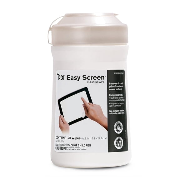 Easy Screen Cleaning Wipes, 9 X 6, White, 70/Canister, 12/ctn12