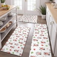 thumbnail image 2 of White Cow Strawberry Leaf Pattern Kitchen Rugs Sets Of 3,Kitchen Runner Rugs Non Skid Washable,Decorative Kitchen Floor Mats for Kitchen,Sink,Laundry,17"x30"+ 17"x47" + 17"x59", 2 of 6