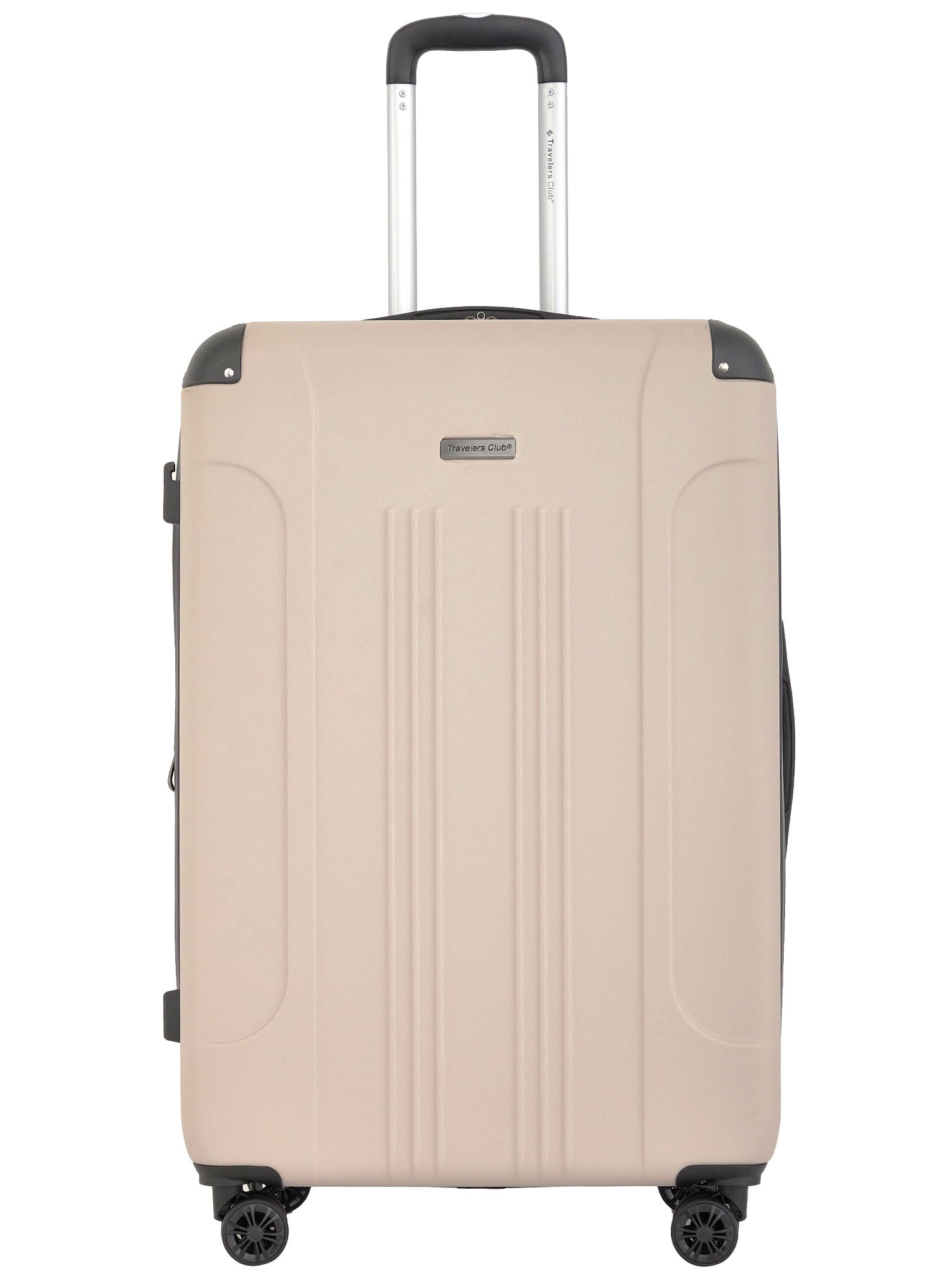 Travelers Club 3-Piece ABS Spinner Expandable Luggage Set w/ Cup Holder and USB Port -Mushroom Beige