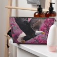 thumbnail image 5 of Toiletry Bag, Pink Flower Bald Eagle Leather Waterproof Travel Makeup Cosmetic Bag Organizer, Large Capacity Toiletry Bag for Travel Size Toiletries, Skin Care Bag for Women, 5 of 8