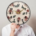 thumbnail image 6 of Yayeee Wall Clock Battery Operated 9.5" Silent Quartz Non-Ticking for Living Room Decor, Beige Christmas Box Pattern, 6 of 8