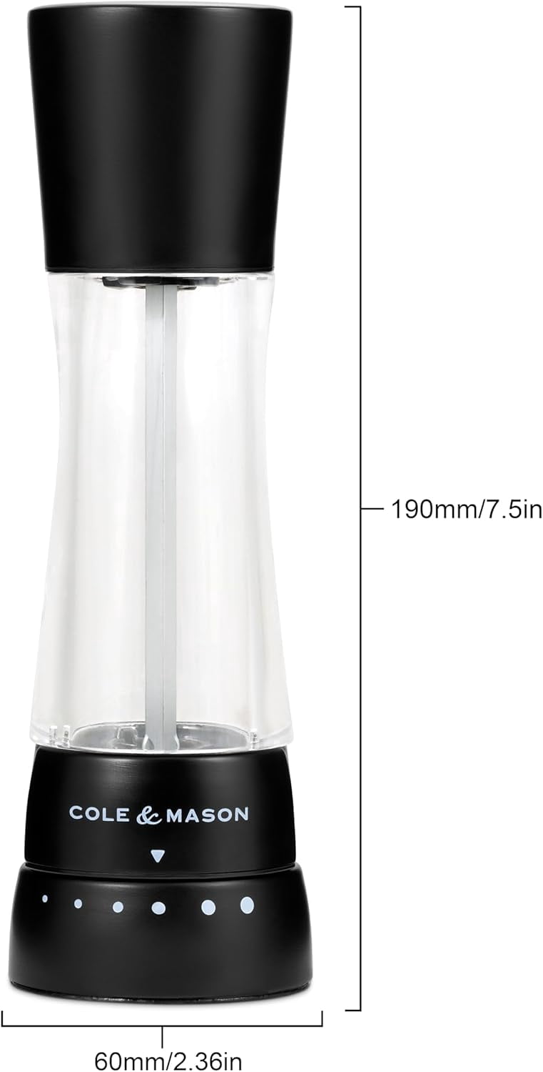 Derwent Pepper Grinder - Mill Includes Gourmet Precision Mechanism and Premium Peppercorns - Pepper Mill, Matt Black
