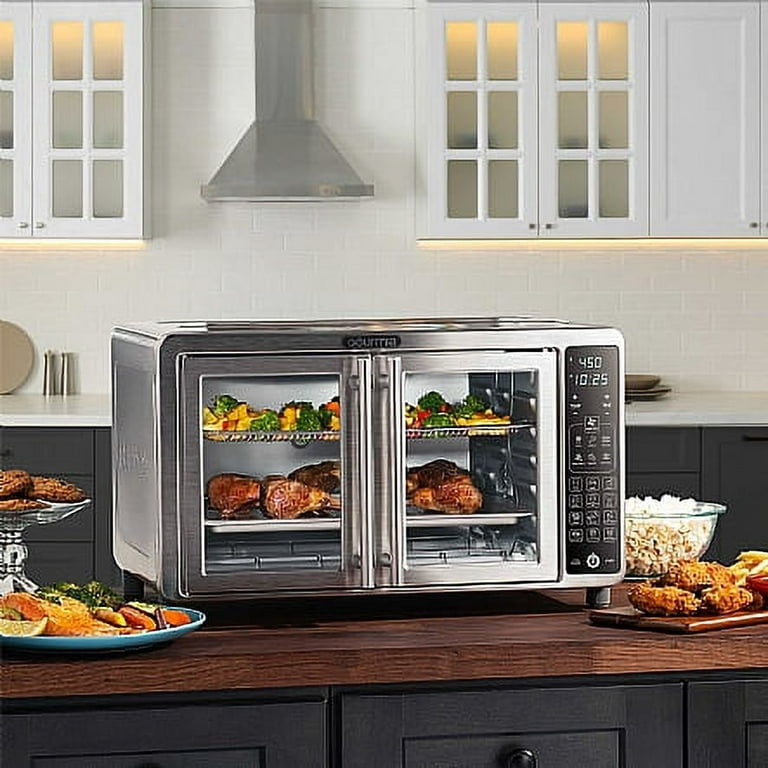 Gourmia GTF7660 19-in-1 Multi-function, Digital, Stainless Steel 12-Slice Air  Fryer Oven - 19 One-Touch Cooking Functions - Single-Pull French Doors -  Includes Crumb Tray, Oven Rack, & Baking Pan 