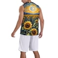 thumbnail image 2 of Xecao Starry Sky Moon Sunflower print basketball shirt for both men and women, a unisex basketball jersey perfect for theme parties-4X-Large, 2 of 6