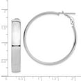 thumbnail image 7 of 14K White Gold Plated High Polished 7mm Omega Back Hoop Earrings, 7 of 7