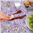 thumbnail image 6 of Butterfly and Dandelion Purple Pattern Round Tablecloth 60"x60", Wrinkle Resistant Wipeable Table Cover for Kitchen Dining Room Picnic Patio and Party, 6 of 6