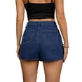 thumbnail image 3 of Falda de mezclilla para mujer INSPIRE CHIC, skort con cremallera decorativa, estilo Y2K, de cintura alta, falda corta de mezclilla, M, azul oscuro, 3 of 6