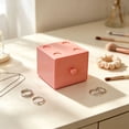 thumbnail image 6 of Desktop Storage Box with Drawer - Macaron Building Block Organizer for Cosmetics, Jewelry, Small Items | Space Saving Desk Accessory Organizer for Home, Vanity Tabletop | Plastic Storage Container, 6 of 7