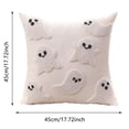 thumbnail image 2 of 18x18in 3D Tufted Black Cat Ghost Fluffy Plush Throw Pillow Cover Hidden Zipper Gothic Spooky Halloween Sofa Decor Cushion Case, 2 of 4