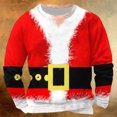 thumbnail image 1 of UVEASISHA Chandails en Molleton de Noël pour Hommes Imprimé de Noël Col Rond Chandail Tops Grande Taille Décontracté Xmas Chandail en Molleton Confortable Manches Longues Chemises de Vacances Rentrée Scolaire Aujourd'hui Rouge G, 1 of 5