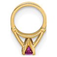 thumbnail image 2 of FB Jewels 14K Yellow Gold Ring with Dark Pink CZ Cubic Zirconia Charm, 2 of 5