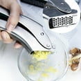 thumbnail image 6 of No Peeling Required Garlic Press 304 Stainless Steel with Detachable Handle for Coarse Mincing Dishwasher Safe Durable Construction, A Garlic Press, A Brush, 6 of 9