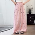 thumbnail image 2 of OGLCCG Girls Wide Leg Pants Loose Fit Elastic Waist Bow Pants Casual Flowy Trousers with Pockets 5-15 Years, 2 of 6