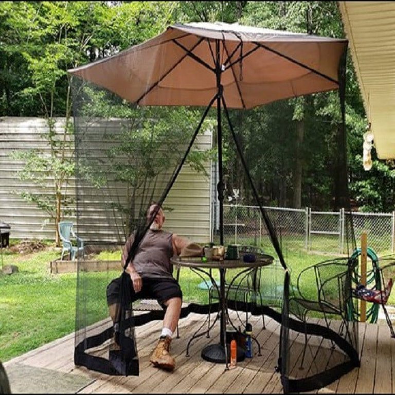 10 ft patio umbrella netting TERGAYEE 7-10 FT Patio Umbrella Mosquito Net,Polyester Mesh Umbrella Screen,Universal  Canopy Umbrella Mosquito Netting with Double Zipper Door and Adjustable  Rope,Fit Outdoor Umbrellas