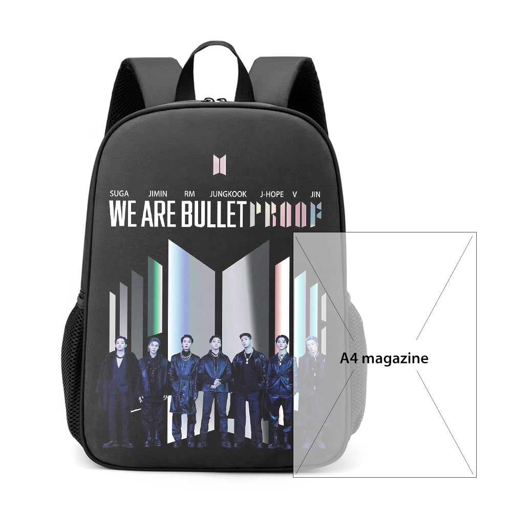 【Send Lomo Card】BTS Photo Backpack School Bag for Student USB Laptop Bag  JIMIN JUNGKOOK V SUGA J-HOPE RM JIN Tae Hyung