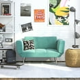 DHP Euro Upholstered Futon with Magazine Storage, Teal Linen