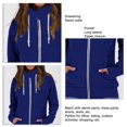 thumbnail image 3 of Drawstring Zip-Up Sweatshirt Jacket in Dark Blue, Long Sleeves, Stand Collar, XXL, with Pocket for Work, 3 of 4