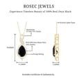 thumbnail image 4 of Rosec Jewels Natural Black Onyx Pendant with Moissanite for Women - AAA Grade - 12X8 mm, 14K Yellow Gold, 4 of 8