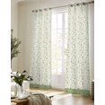 thumbnail image 5 of Green Floral Sheer Curtains 84 Inch Length 2 Panels Set for Living Room/Bedroom, Spring Flowers Kitchen Curtains with Grommet Semi-Sheer Curtains Drapes Voile Window Treatments 52"x84"x2, 5 of 7