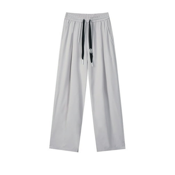 Pantalones largos para hombre, informales, a la moda, con cordones, elásticos, rectos, con bolsillos, deportivos