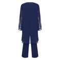 thumbnail image 2 of Yeahdor Mother of The Bride Dress Pant Suits Women Chiffon 3 Pieces Cocktail Party Dress Evening Gown Navy Blue XXL, 2 of 7